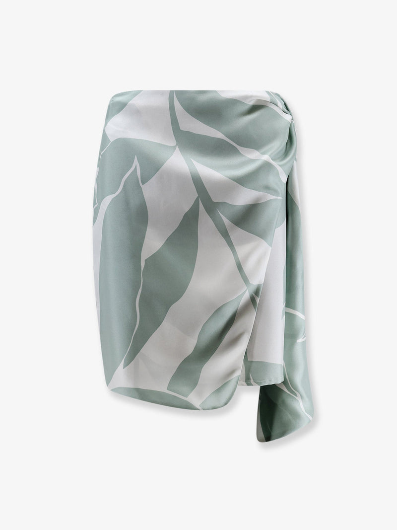 Max Mara Max Mara Mxmstrano Silk Pareo Skirt Green - World Class Fashion