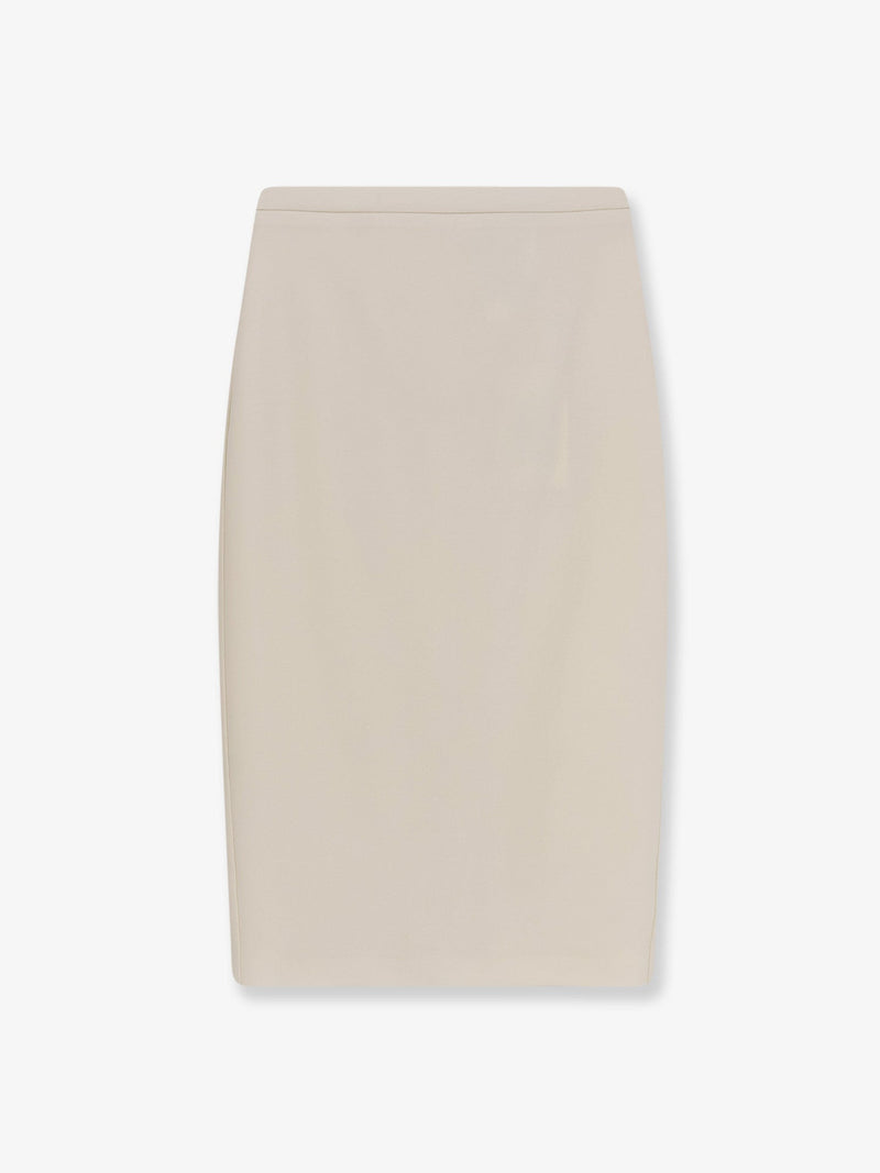 Max Mara Max Mara Mxmotre Stretch Virgin Wool Skirt White - World Class Fashion