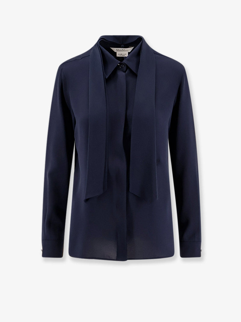 Max Mara Max Mara Colmo Silk Shirt Blue - World Class Fashion