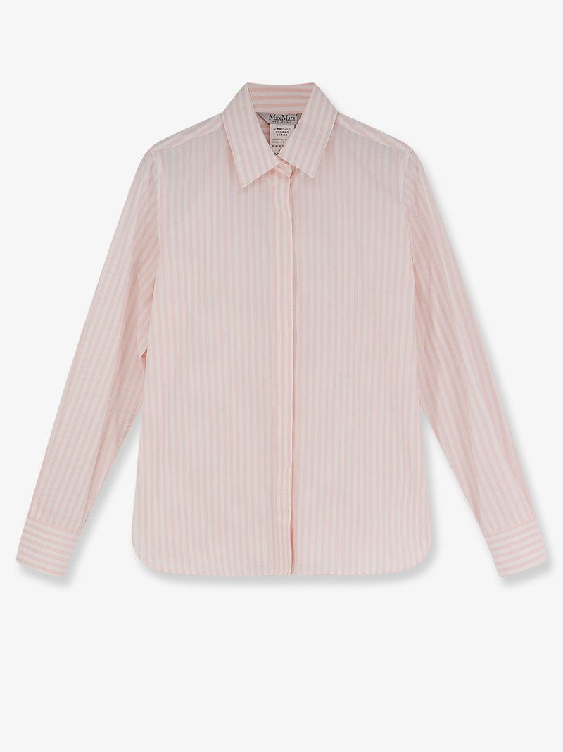 Max Mara Max Mara Mxmaccenni Striped Cotton Shirt Pink - World Class Fashion