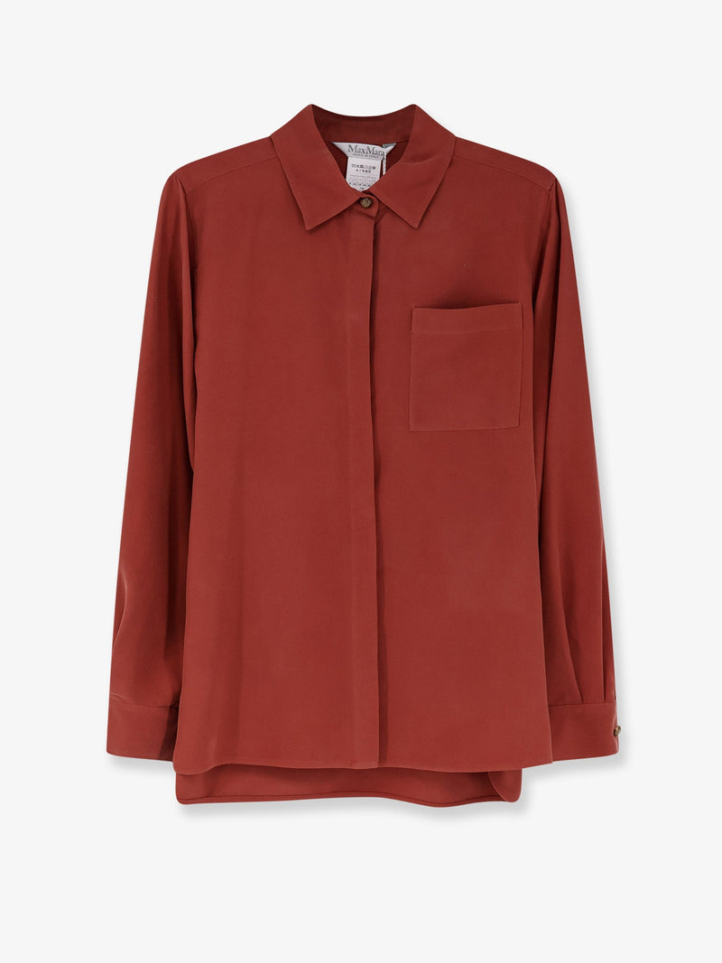 Max Mara Max Mara Siamese Silk Shirt Brown - World Class Fashion
