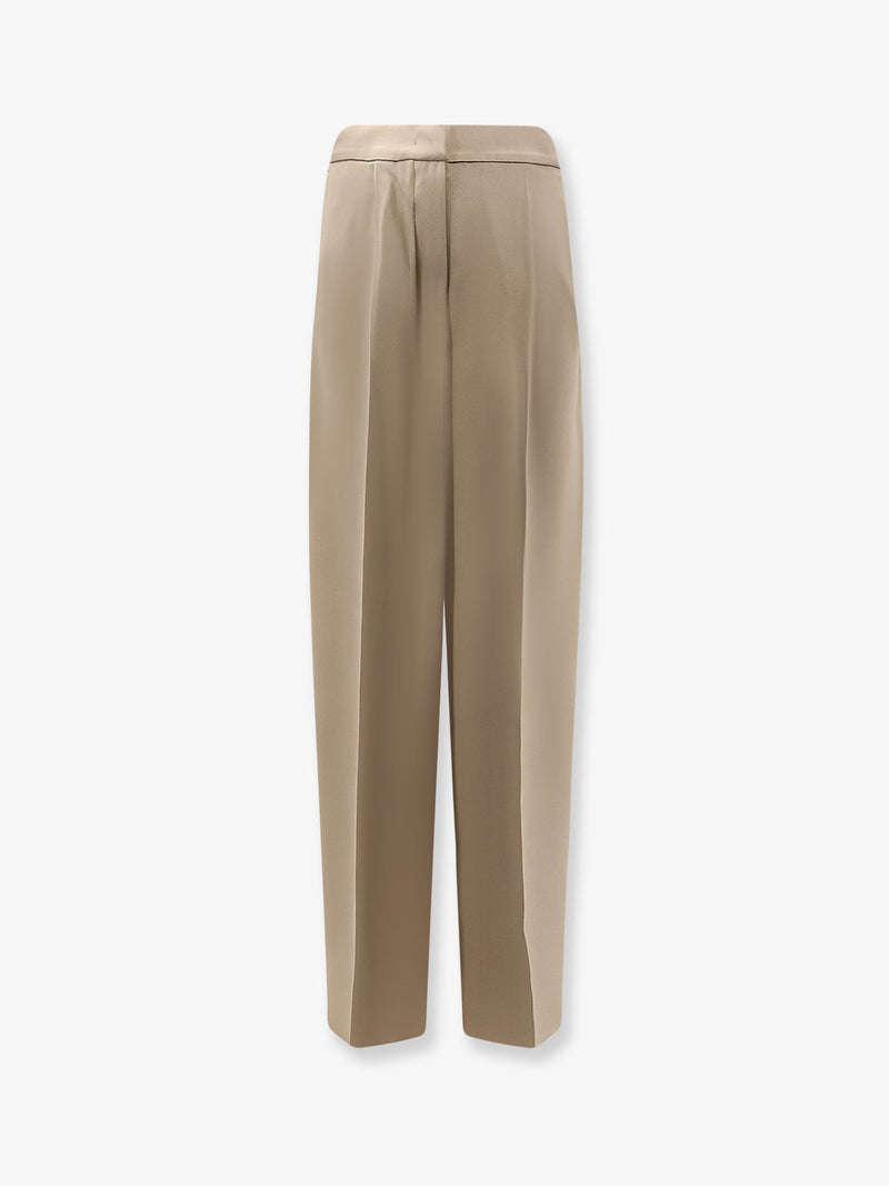 Max Mara Max Mara Mxepalanca Silk Trousers Beige - World Class Fashion