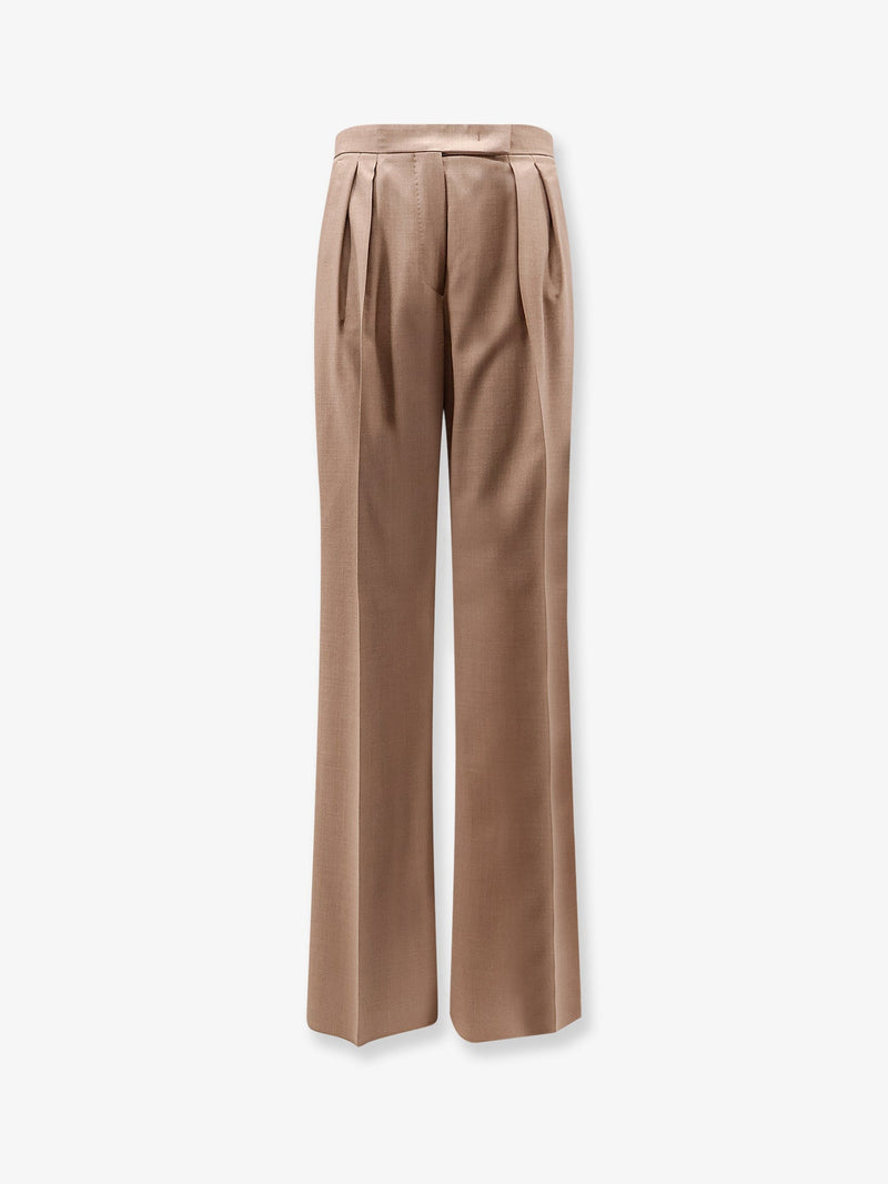Max Mara Pantalones Max Mara de lana virgen para mujer, color marrón - World Class Fashion