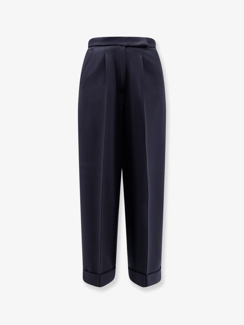 Max Mara Max Mara Pantalones de lana virgen azules para mujer - World Class Fashion
