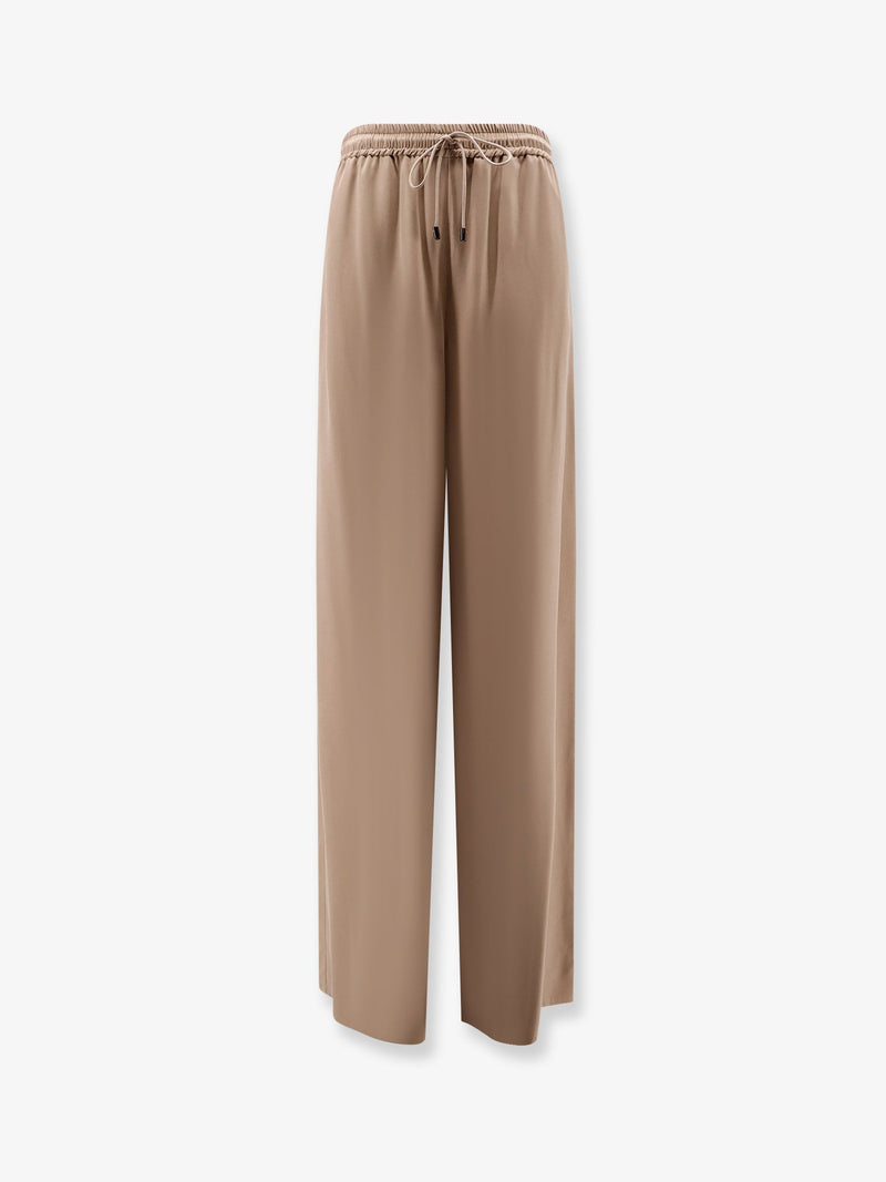 Max Mara Max Mara Silk Trousers Beige Women - World Class Fashion
