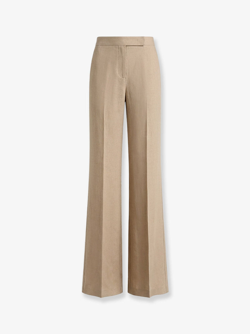 Max Mara Max Mara Mxsbig Linen Trousers Beige - World Class Fashion