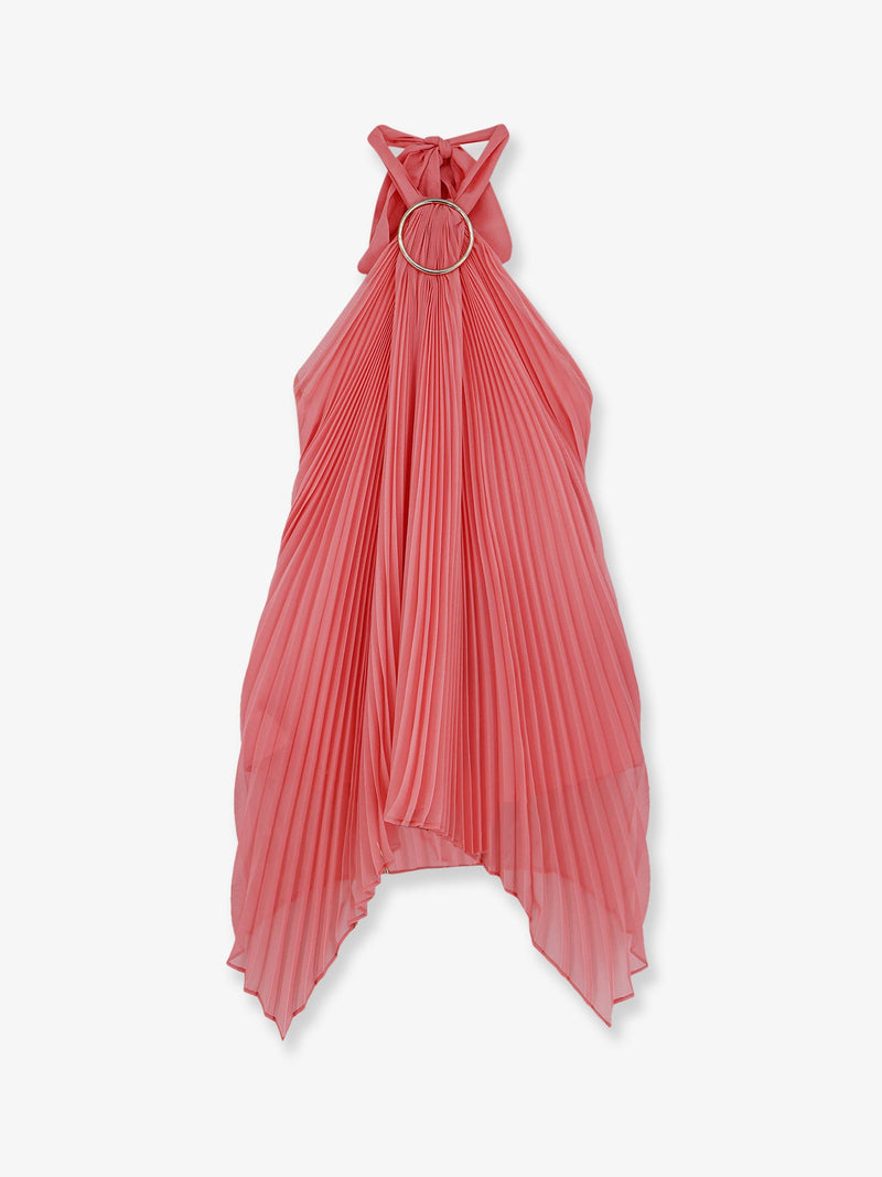 Max Mara Max Mara Mxevalzer Pleated Top Pink - World Class Fashion