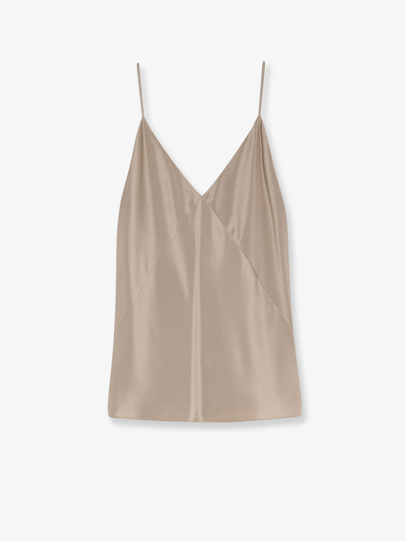 Max Mara Max Mara Mxebacco Silk Top Beige - World Class Fashion