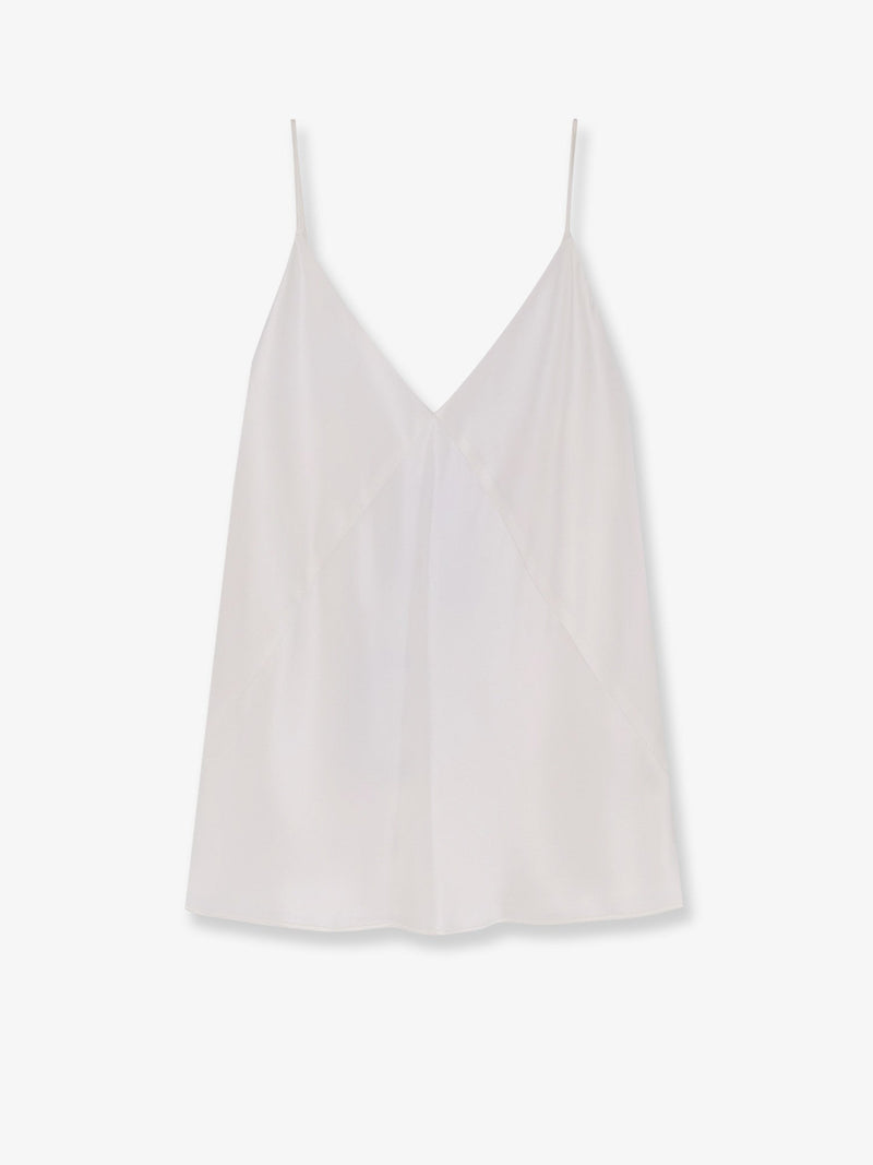 Max Mara Max Mara Mxebacco Silk Top White - World Class Fashion