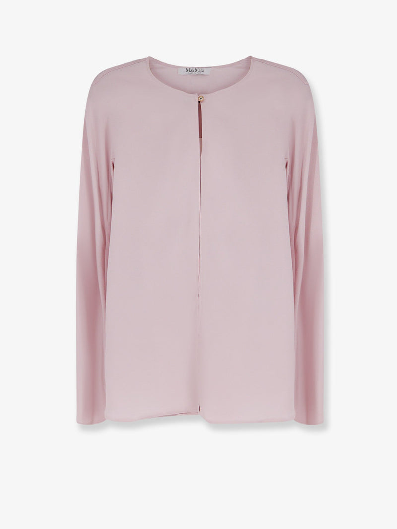 Max Mara Max Mara Mxp Mitico Stretch Silk Shirt Pink - World Class Fashion