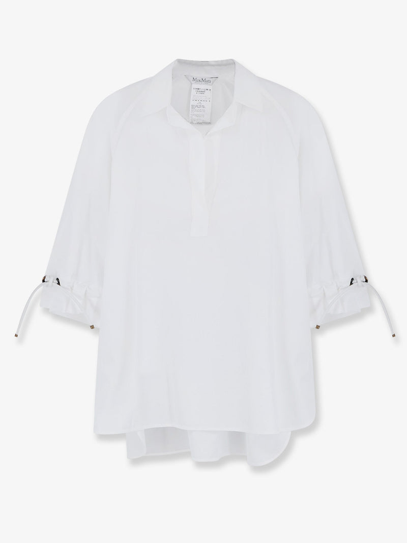 Max Mara Max Mara Mxmadorni Cotton Shirt White - World Class Fashion