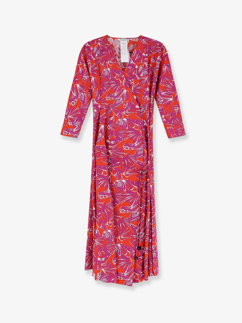 Max Mara Max Mara Mxmcamino Printed Cotton Dress Red - World Class Fashion