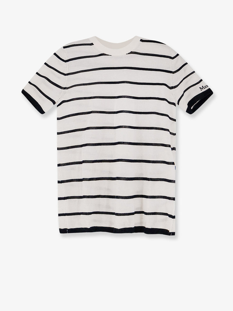 Max Mara Max Mara Favetta Cashmere Silk Sweater White - World Class Fashion