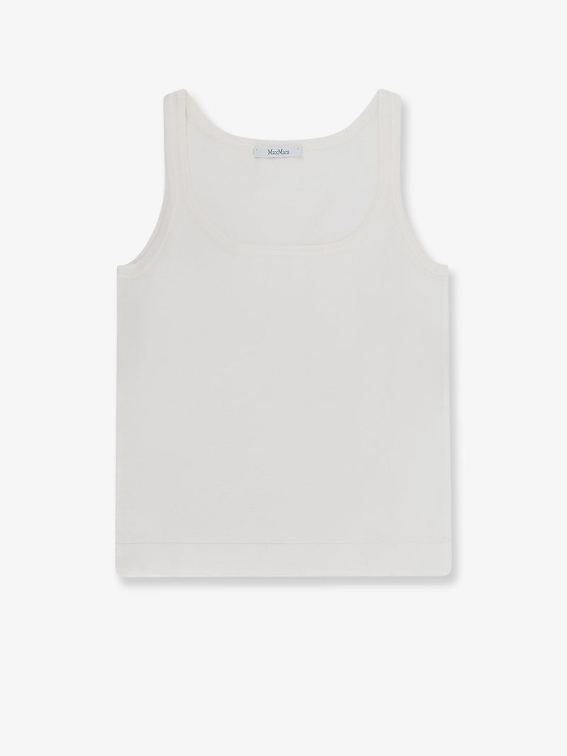 Max Mara Max Mara Mxpumano Cotton Tank Top White - World Class Fashion