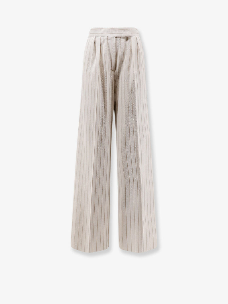 Max Mara Max Mara Mxmosso Cotton Trousers White - World Class Fashion