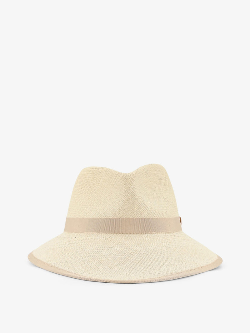 Max Mara Max Mara Mxadolmen Panama Straw Hat Beige - World Class Fashion