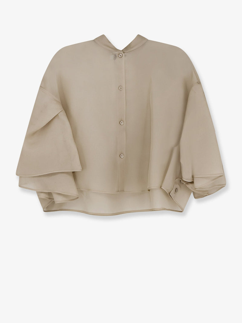 Max Mara Max Mara Mxadonna Silk Shirt Beige - World Class Fashion