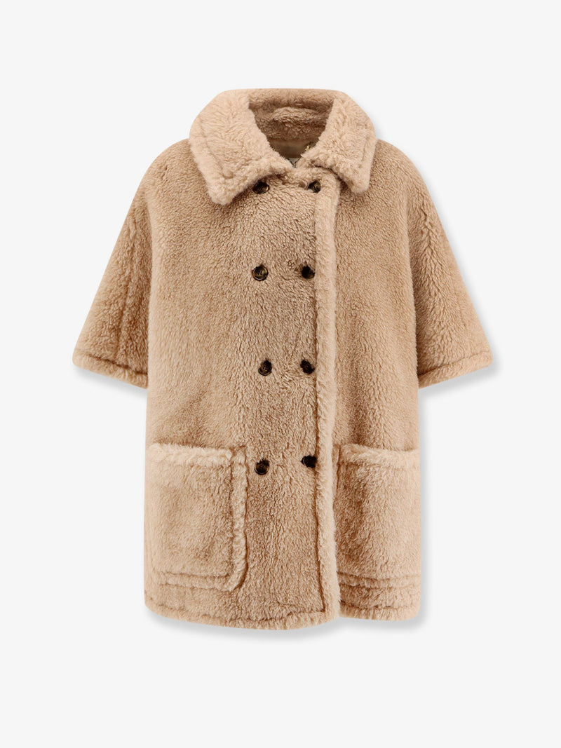 Max Mara Capa Max Mara Mxacavallo de alpaca, cachemira y seda color beige - World Class Fashion