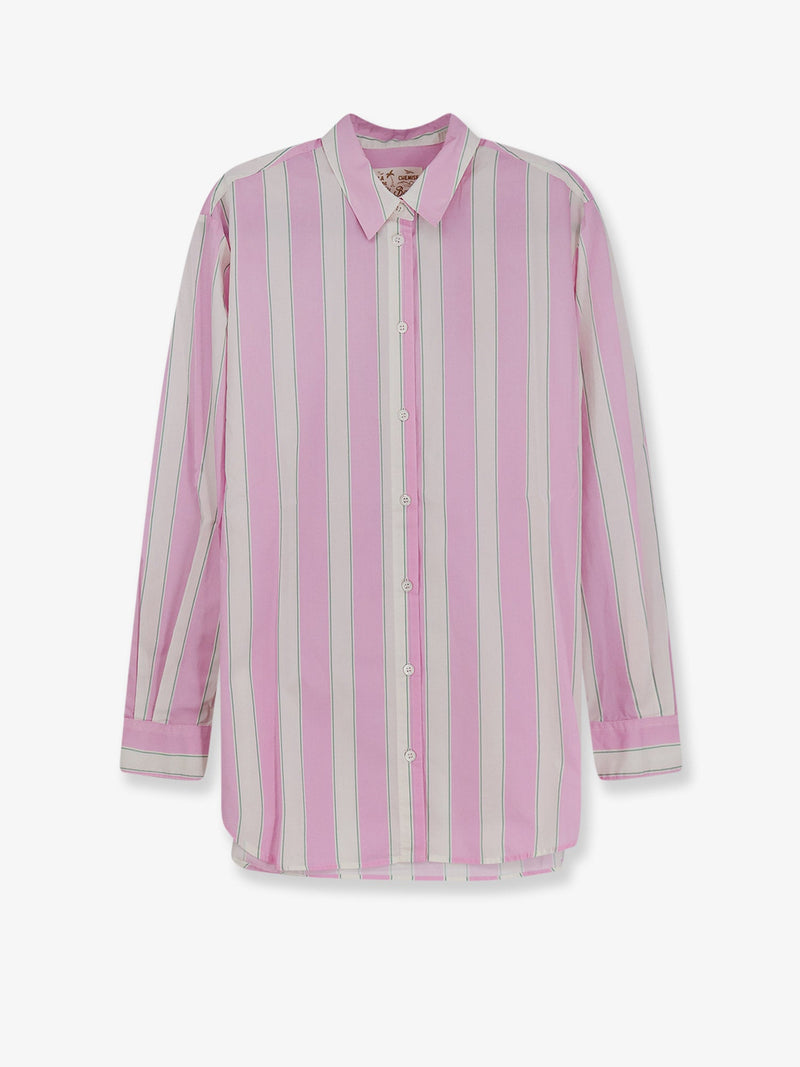 MC2 Saint Barth MC2 Saint Barth Brigitte Striped Cotton Shirt Pink - World Class Fashion