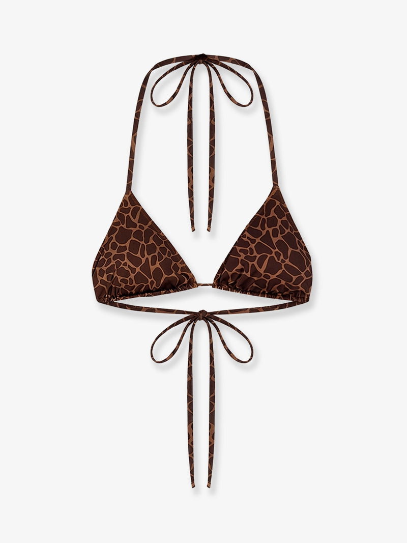MC2 Saint Barth MC2 Saint Barth Leah Nylon Bikini Top Brown - World Class Fashion