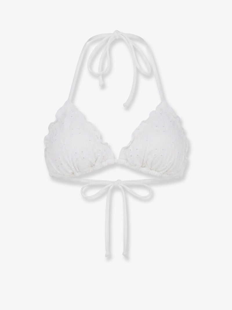 MC2 Saint Barth MC2 Saint Barth Sagittarius Embroidered Bikini Top White - World Class Fashion