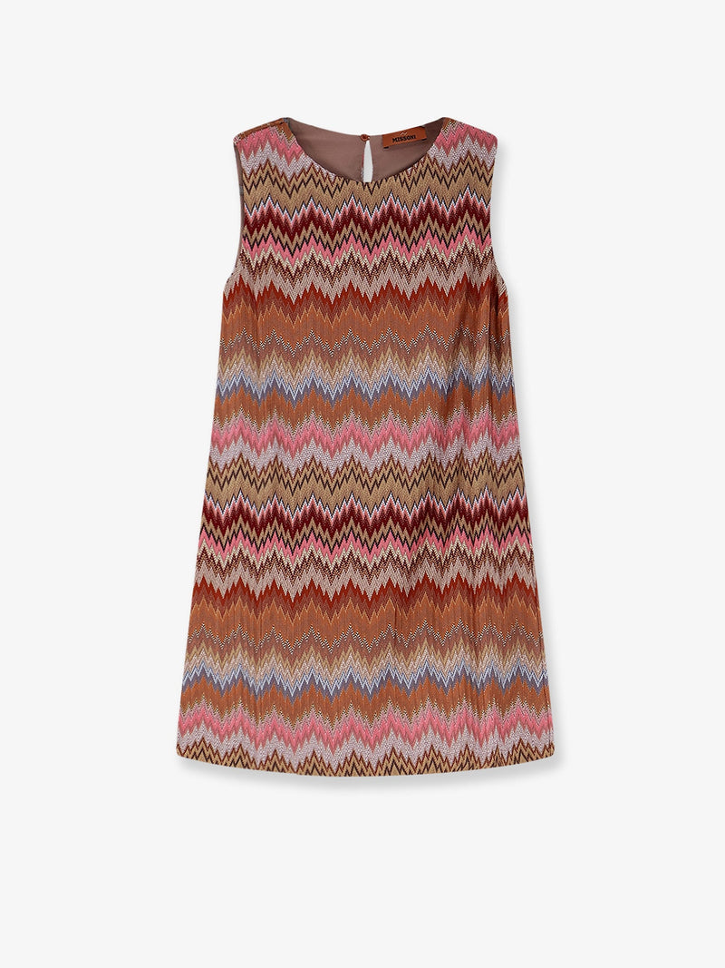 Missoni Vestido Corto de Viscosa Missoni con Estampado Chevron Multicolor - World Class Fashion