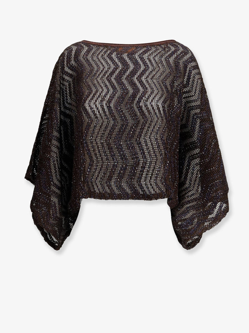 Missoni Missoni Viscose Chevron Top Brown - World Class Fashion