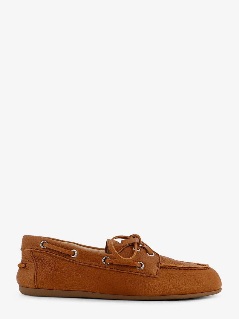 Miu Miu Miu Miu Vintage Effect Leather Loafers Brown - World Class Fashion