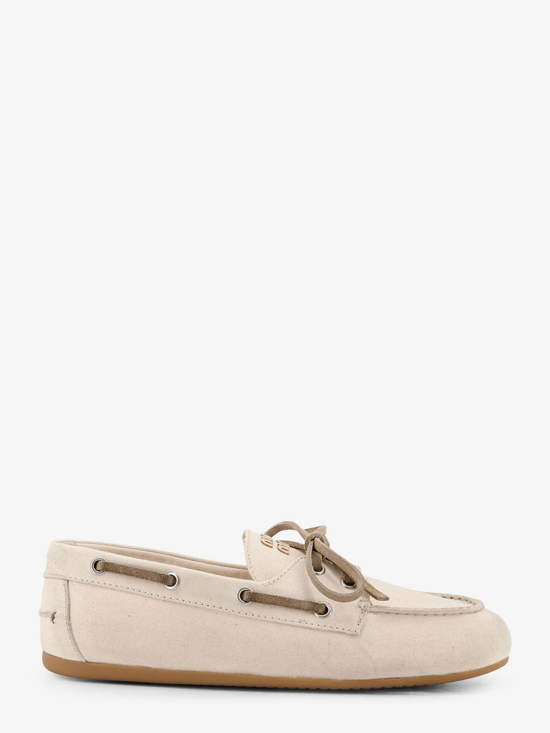 Miu Miu Miu Miu Fabric Loafers Beige Women - World Class Fashion
