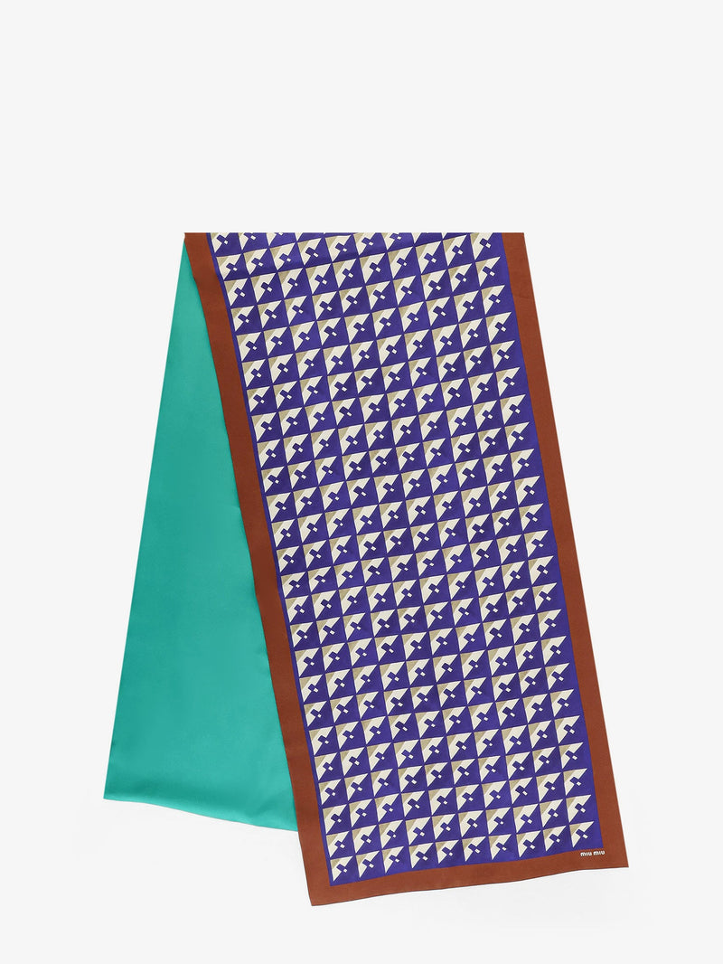 Miu Miu Miu Miu Silk Geometric Scarf Multicolor - World Class Fashion