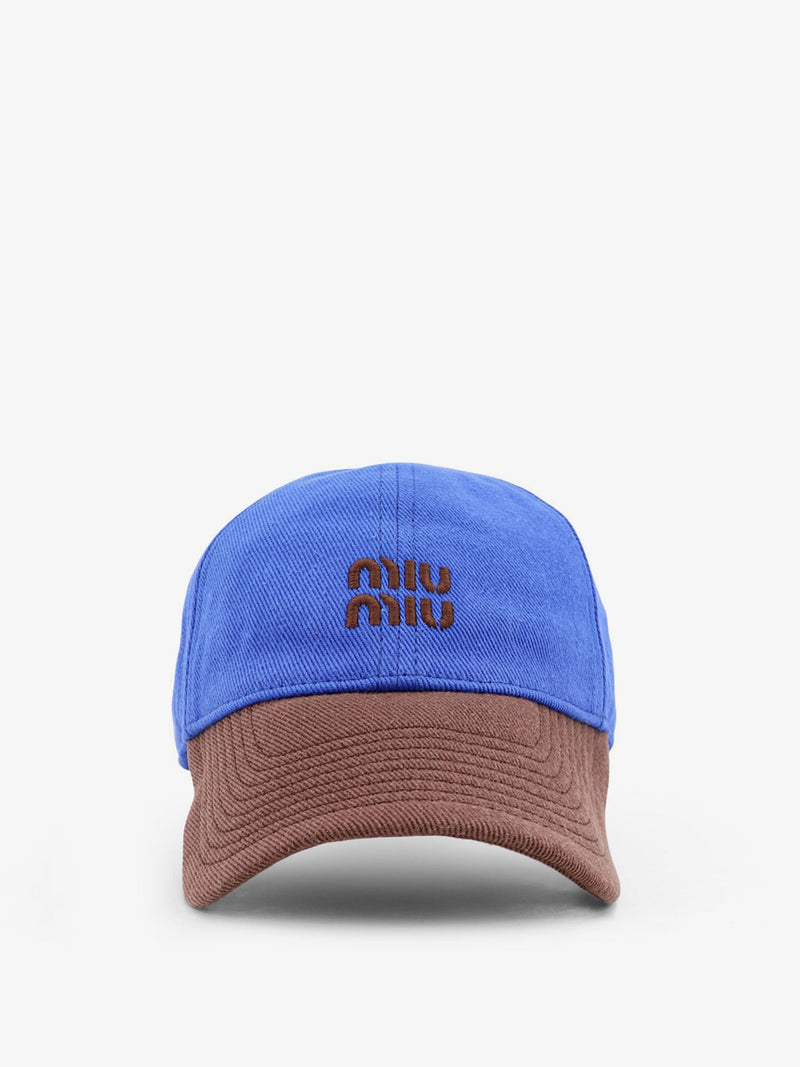 Miu Miu Miu Miu Cotton Hat Blue Women - World Class Fashion