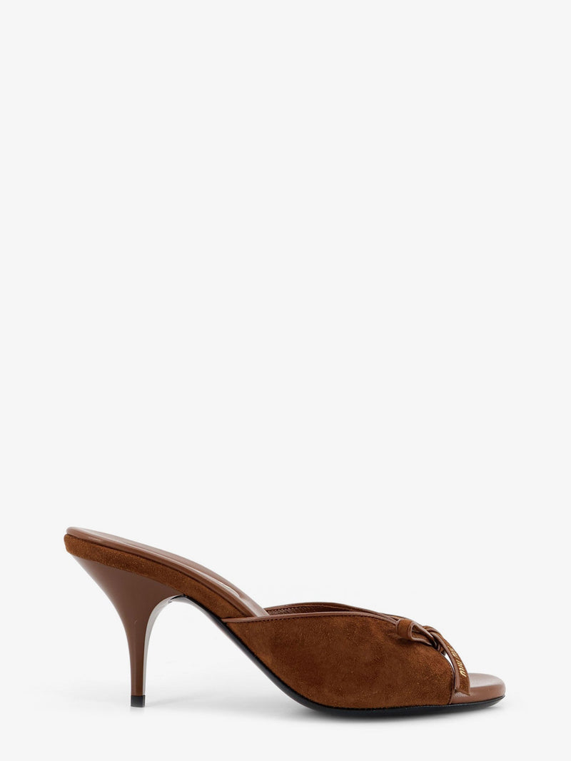 Miu Miu Miu Miu Suede Sandals with Bow Detail Brown - World Class Fashion