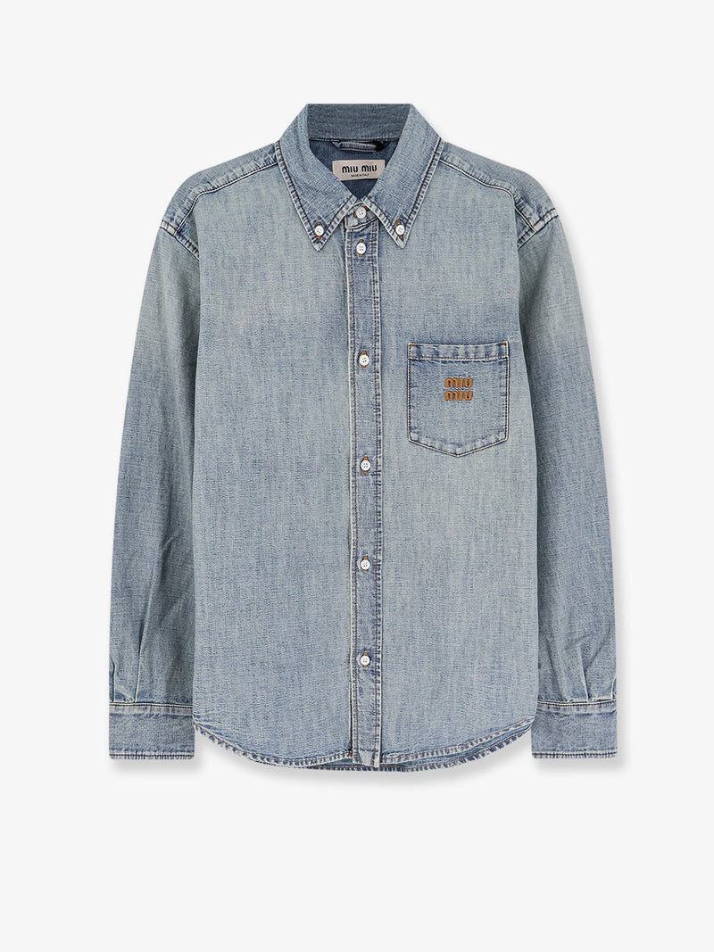 Miu Miu Miu Miu Denim Shirt Blue Women - World Class Fashion
