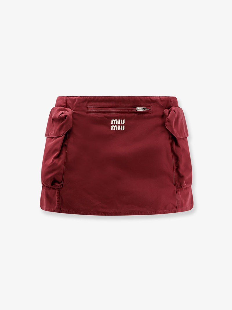 Miu Miu Minifalda de algodón Miu Miu roja para mujer - World Class Fashion