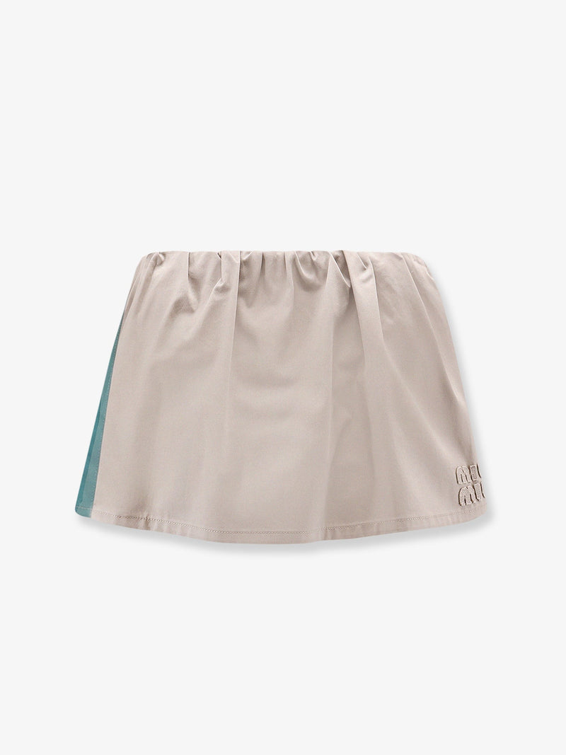 Miu Miu Minifalda de twill Miu Miu color beige - World Class Fashion