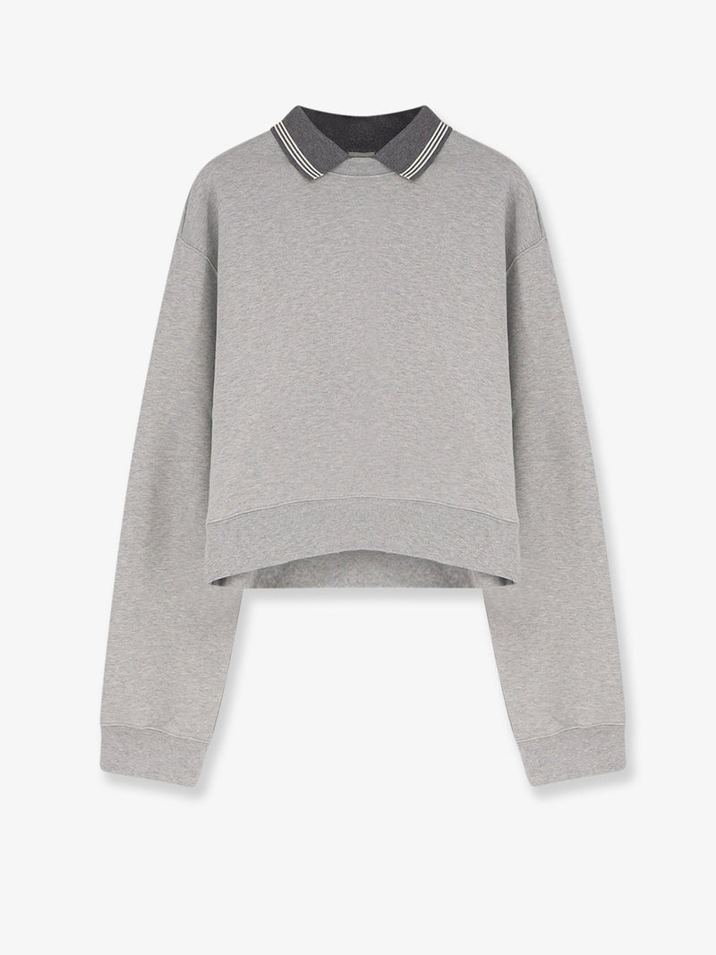 Miu Miu Miu Miu Mélange Cotton Sweatshirt Grey - World Class Fashion