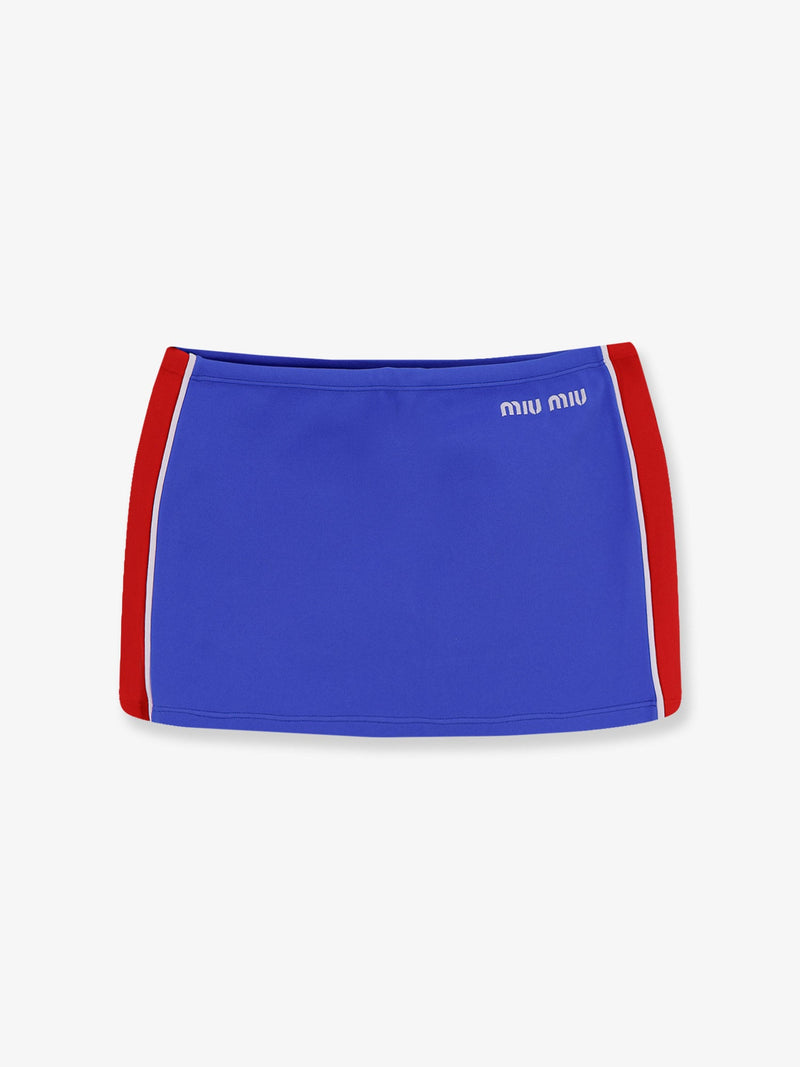 Miu Miu Minifalda azul de material reciclado Miu Miu - World Class Fashion