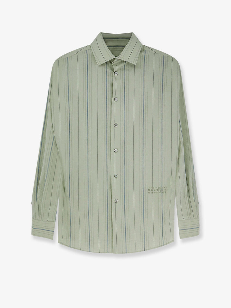 MM6 Maison Margiela MM6 Maison Margiela Striped Cotton Shirt Green - World Class Fashion