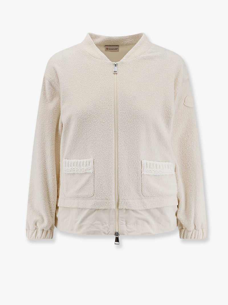 Moncler Moncler Bouclé Nylon Jacket Beige Women - World Class Fashion
