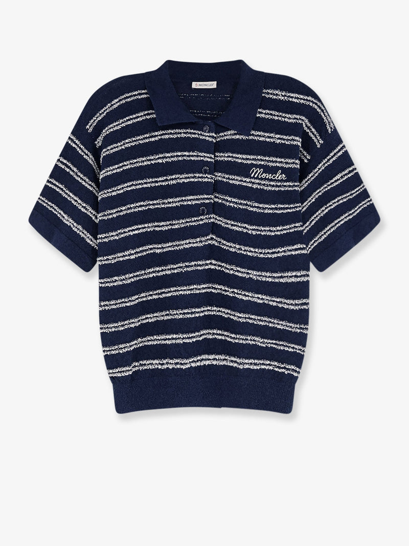 Moncler Moncler Cotton Blend Polo Shirt Blue Women - World Class Fashion