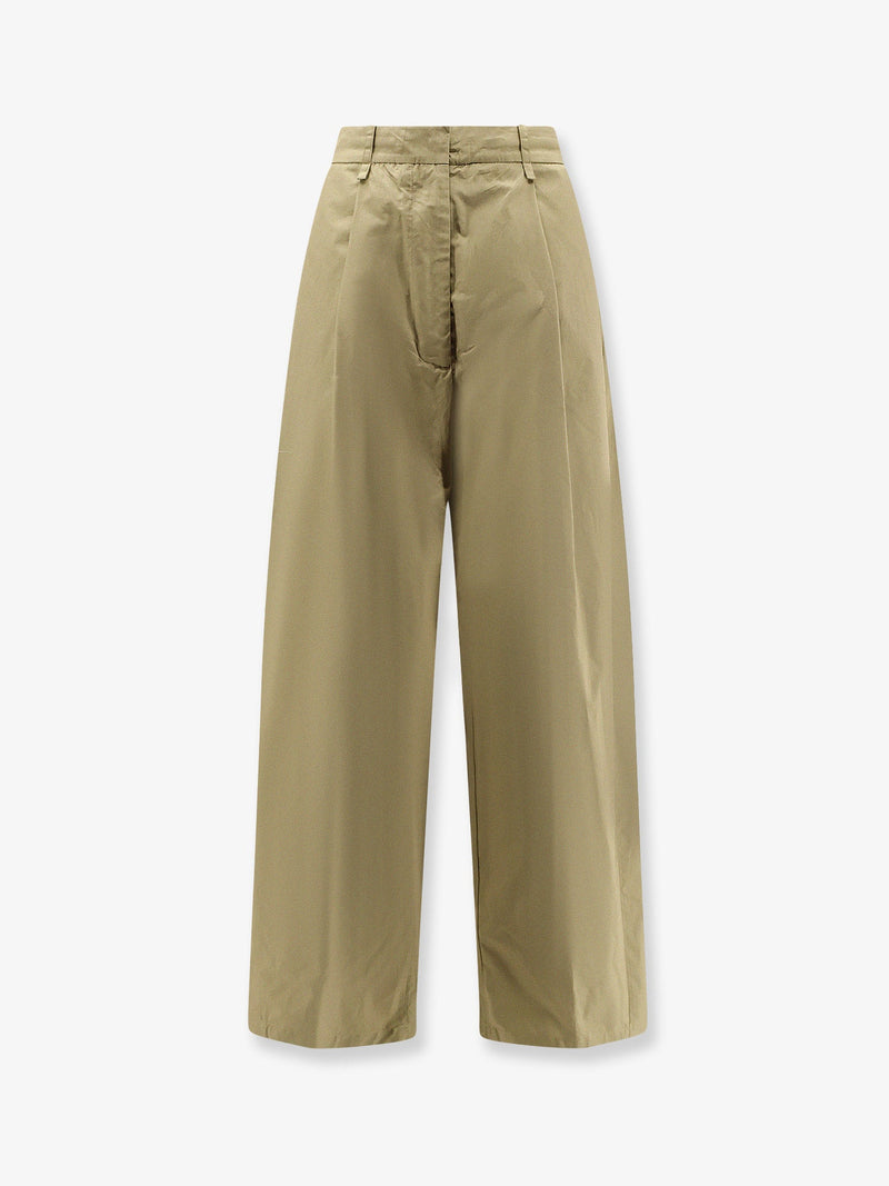 Nude Pantalón de algodón color nude verde para mujer - World Class Fashion