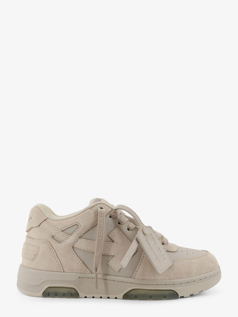 Off-White Off-White Out Of Office Suede and Leather Sneakers Beige - World Class Fashion