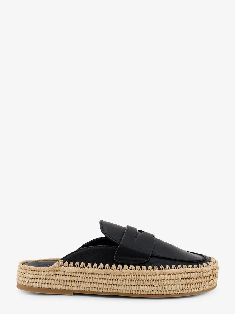 Paloma Barcelo' Paloma Barcelo' Belinda Leather and Raffia Sandals Black - World Class Fashion