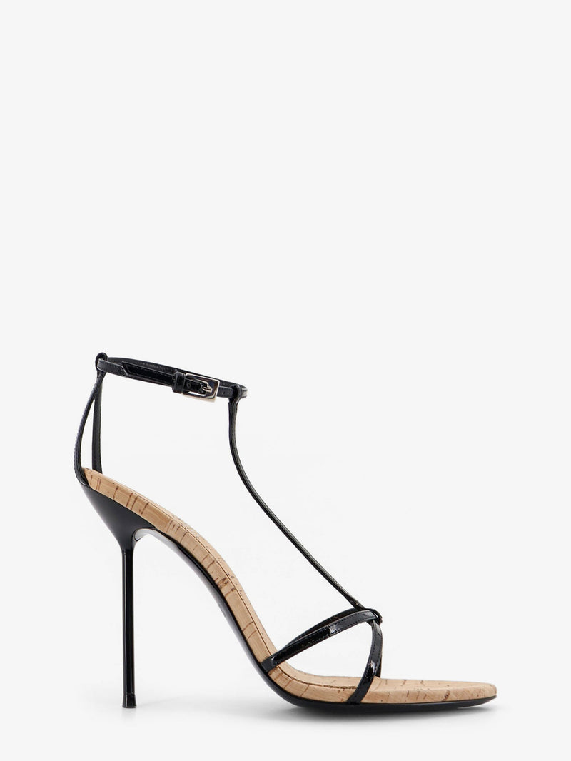 Paris Texas Paris Texas Lidia Leather and Cork Sandals Black - World Class Fashion