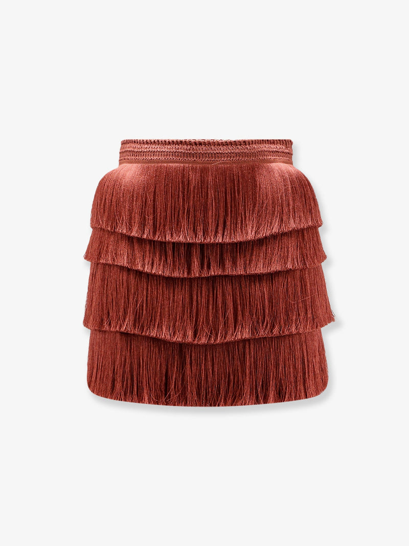 Patbo Minifalda Patbo con Flecos Roja para Mujer - World Class Fashion