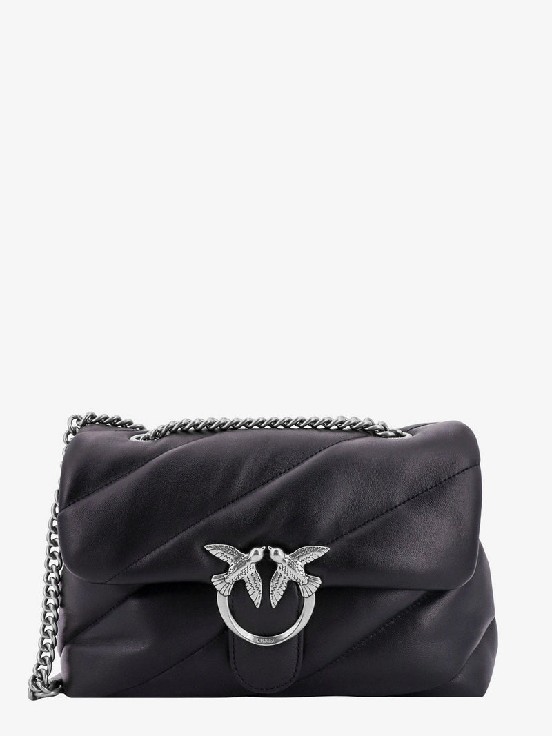 Pinko Pinko Matelassé Leather Crossbody Bag Black - World Class Fashion
