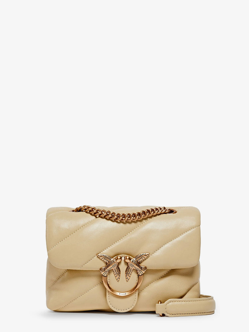 Pinko Pinko Love Puff Mini Quilted Leather Crossbody Bag Yellow - World Class Fashion