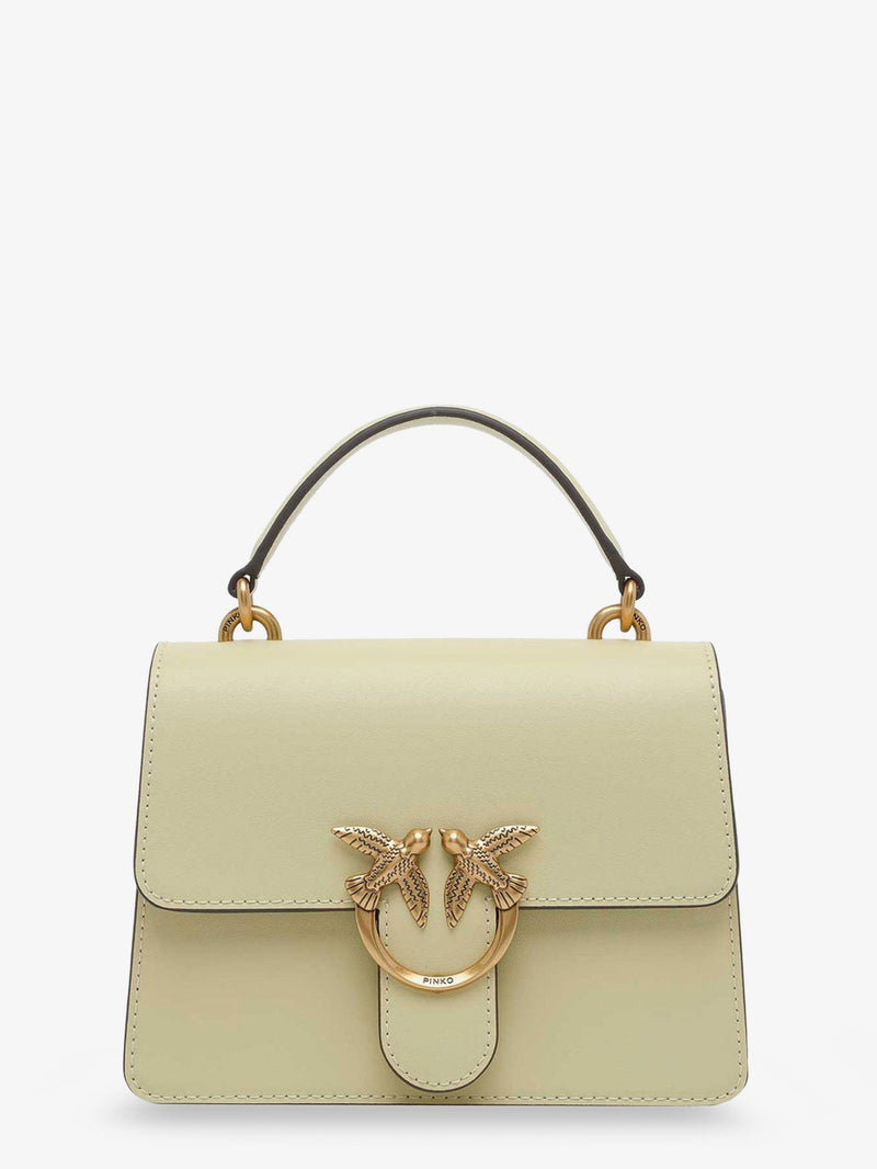 Pinko Pinko Love One Leather Crossbody Bag Yellow - World Class Fashion