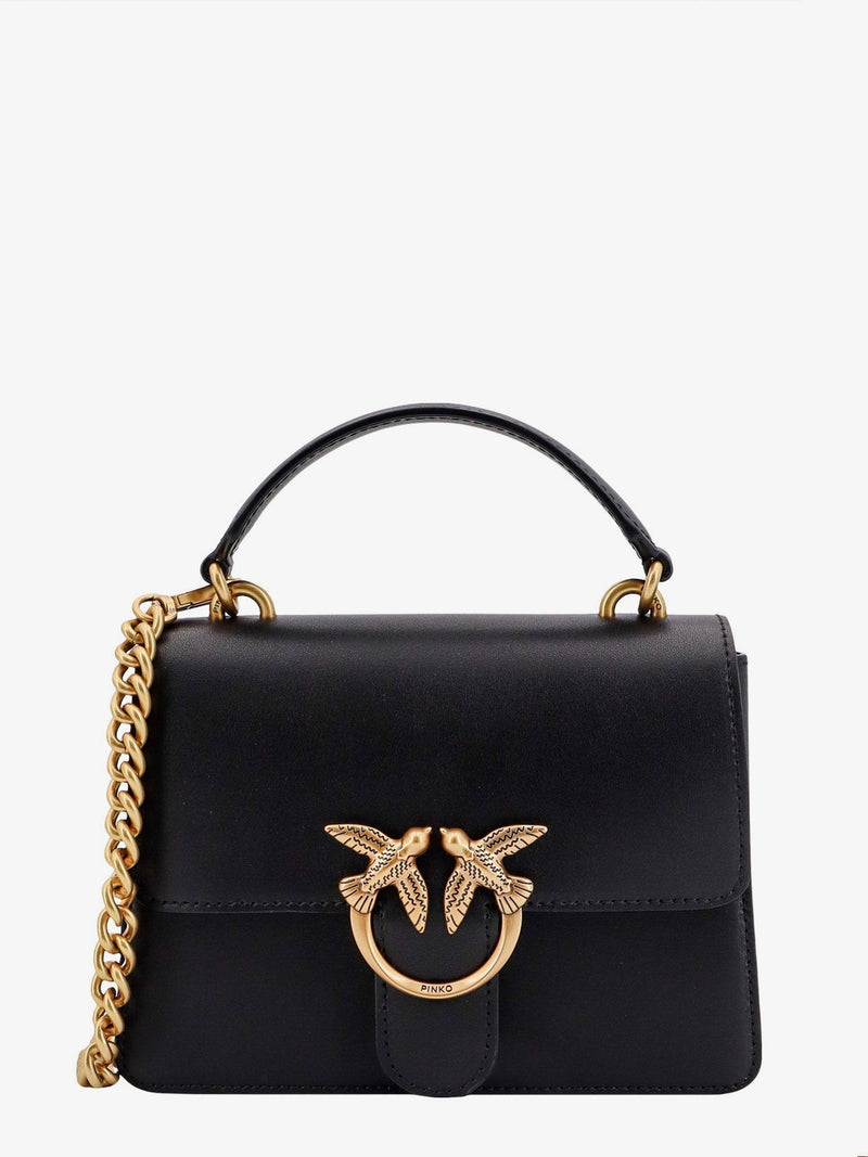 Pinko Pinko Love One Leather Crossbody Bag Black - World Class Fashion