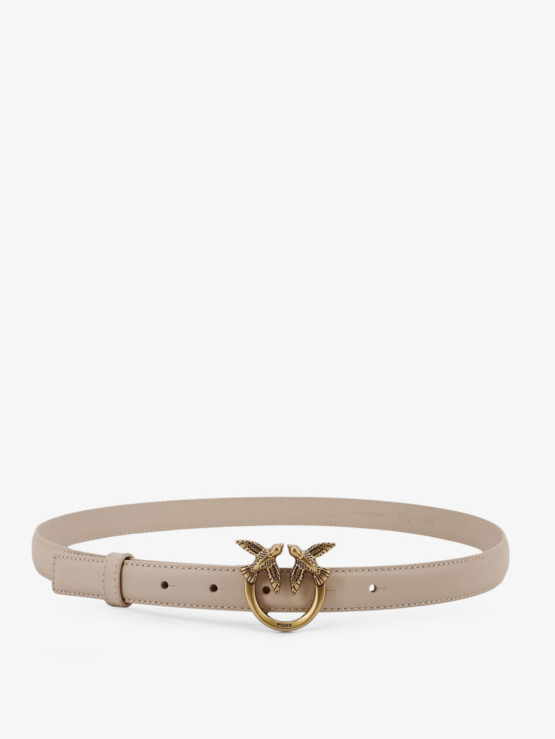 Pinko Pinko Berry Leather Belt Beige Women - World Class Fashion